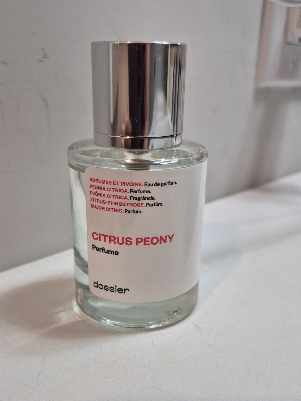 Dossier Citrus Peony Perfume - White & Silver Bottle